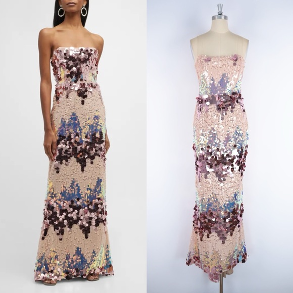 NWOT Bronx and Banco Farah Strapless Blush Gown Prom - Picture 4 of 14